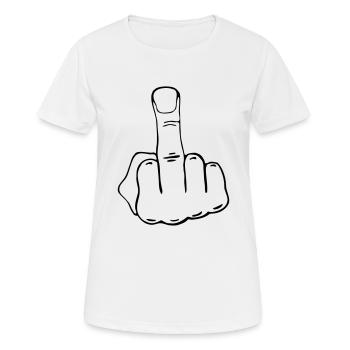 Mittelfinger - Frauen T-Shirt atmungsaktiv - Weiß - Vorne - AI Model Female 172 dark (172cm)