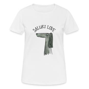 Saluki Love - Frauen T-Shirt atmungsaktiv - Weiß - Vorne - AI Model Female 172 dark (172cm)