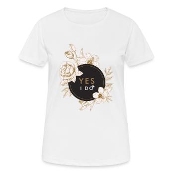 YES I DO #2 - T-shirt respirant Femme - blanc - Devant - AI Model Female 172 dark (172cm)