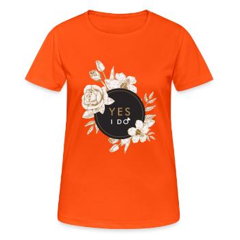 YES I DO #2 - T-shirt respirant Femme - orange néon - Devant - AI Model Female 172 dark (172cm)