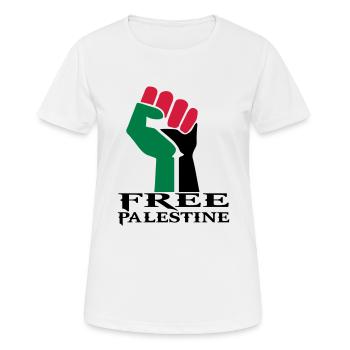 dessin palestinen symbole drapeau palestine - T-shirt respirant Femme - blanc - Devant - AI Model Female 172 dark (172cm)