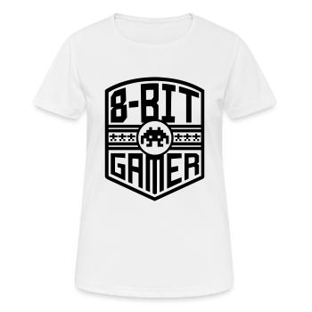 8-Bit Gamer (blason) - T-shirt respirant Femme - blanc - Devant - AI Model Female 172 dark (172cm)