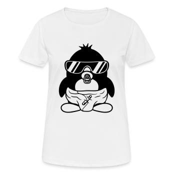 baby pinguin kind schnuller windel sonnenbrille lu - Frauen T-Shirt atmungsaktiv - Weiß - Vorne - AI Model Female 172 dark (172cm)