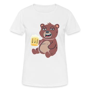Bear with beer - Women's Breathable T-Shirt - white - Front - AI Model Female 172 dark (172cm)