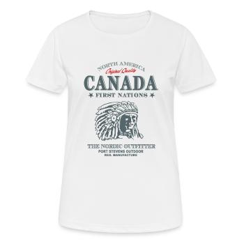 Canada - Indian - Kanada - Indianer - Frauen T-Shirt atmungsaktiv - Weiß - Vorne - AI Model Female 172 dark (172cm)