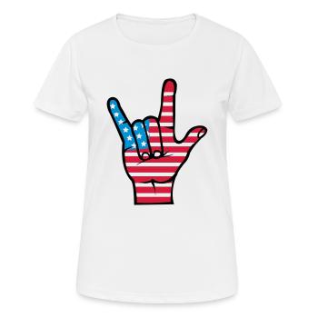 hand_usa - T-shirt respirant Femme - blanc - Devant - AI Model Female 172 dark (172cm)