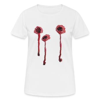 3 Einschusslöcher plastisch - Frauen T-Shirt atmungsaktiv - Weiß - Vorne - AI Model Female 172 dark (172cm)