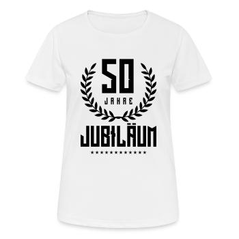 50 jahre jubilaeum kranz - Frauen T-Shirt atmungsaktiv - Weiß - Vorne - AI Model Female 172 dark (172cm)