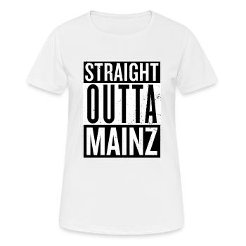 Straight outta Mainz Meenz Rheinland Compton Logo - Frauen T-Shirt atmungsaktiv - Weiß - Vorne - AI Model Female 172 dark (172cm)