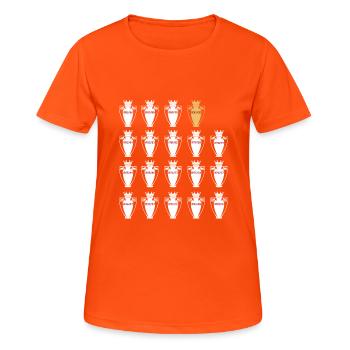 Trophäe 19 - Frauen T-Shirt atmungsaktiv - Neonorange - Vorne - AI Model Female 172 dark (172cm)