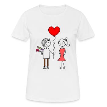 Miel de la Saint-Valentin - T-shirt respirant Femme - blanc - Devant - AI Model Female 172 dark (172cm)