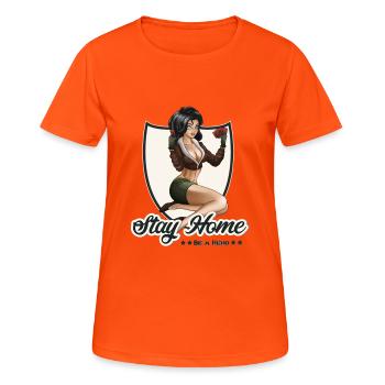 Pilot Girl Pin up - Women's Breathable T-Shirt - neon orange - Front - AI Model Female 172 dark (172cm)