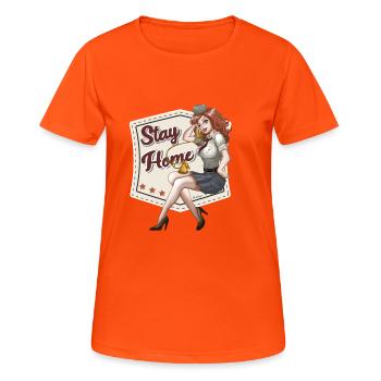 PinUp Secretary - Women's Breathable T-Shirt - neon orange - Front - AI Model Female 172 dark (172cm)