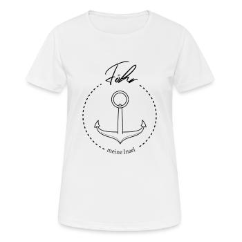 Föhr meine Insel cooler Spruch mit Anker Meer - Frauen T-Shirt atmungsaktiv - Weiß - Vorne - AI Model Female 172 dark (172cm)