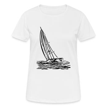 Segelboot am Wind - Frauen T-Shirt atmungsaktiv - Weiß - Vorne - AI Model Female 172 dark (172cm)