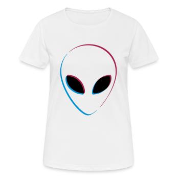 3D Effekt Alien - Frauen T-Shirt atmungsaktiv - Weiß - Vorne - AI Model Female 172 dark (172cm)