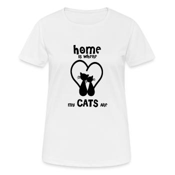DEUX CHATS - T-shirt respirant Femme - blanc - Devant - AI Model Female 172 dark (172cm)
