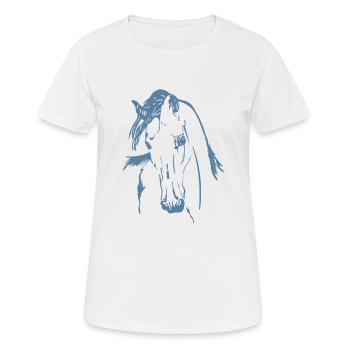 Chevaux Tête de cheval Amateurs de chevaux T-shirt - T-shirt respirant Femme - blanc - Devant - AI Model Female 172 dark (172cm)