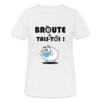 Broute & Tais-toi! - T-shirt respirant Femme - blanc - Devant - AI Model Female 172 dark (172cm)