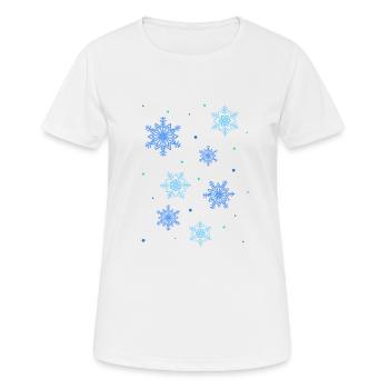 Étoiles de neige, cristaux de glace - T-shirt respirant Femme - blanc - Devant - AI Model Female 172 dark (172cm)