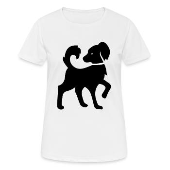 Chien chien - T-shirt respirant Femme - blanc - Devant - AI Model Female 172 dark (172cm)