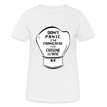 je suis Française et je cuisine à l'aise - Humour - T-shirt respirant Femme - blanc - Devant - AI Model Female 172 dark (172cm)