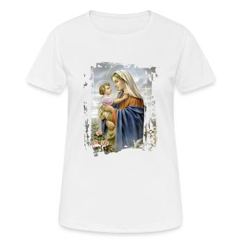 Holly Mary Maria Madonna Mariana Vierge Marie - T-shirt respirant Femme - blanc - Devant - AI Model Female 172 dark (172cm)