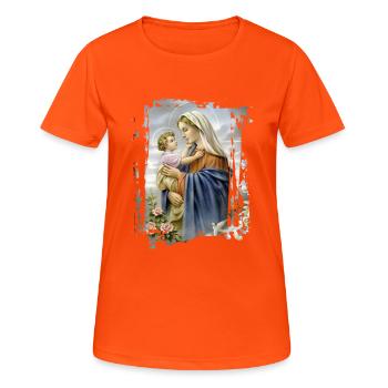 Holly Mary Maria Madonna Mariana Virgin Mary - Women's Breathable T-Shirt - neon orange - Front - AI Model Female 172 dark (172cm)