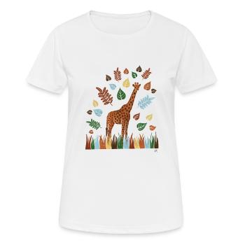 Süße Giraffe - Frauen T-Shirt atmungsaktiv - Weiß - Vorne - AI Model Female 172 dark (172cm)