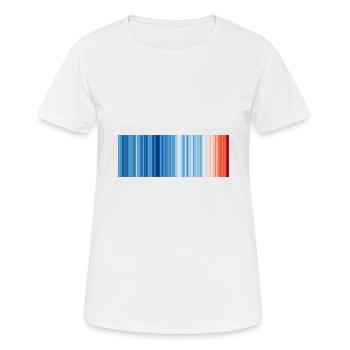 Warming Stripes illustrating the global warming - Frauen T-Shirt atmungsaktiv - Weiß - Vorne - AI Model Female 172 dark (172cm)