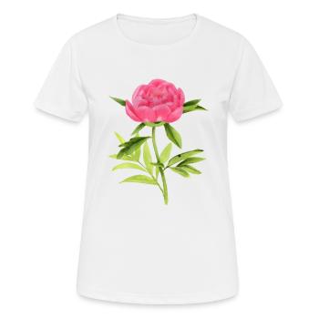 Pfingstrose - Frauen T-Shirt atmungsaktiv - Weiß - Vorne - AI Model Female 172 dark (172cm)