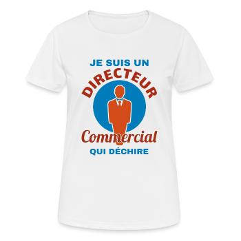 je suis un directeur commercial qui déchire cadeau - T-shirt respirant Femme - blanc - Devant - AI Model Female 172 dark (172cm)