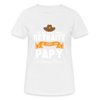 Papy Retraité Cadeau Humour Personnalisé - T-shirt respirant Femme - blanc - Devant - AI Model Female 172 dark (172cm)