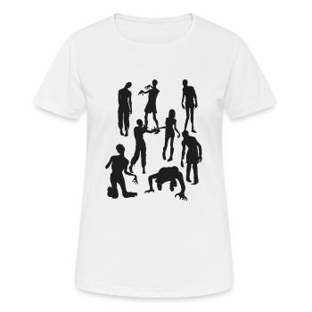 ZOMBIE - Frauen T-Shirt atmungsaktiv - Weiß - Vorne - AI Model Female 172 dark (172cm)