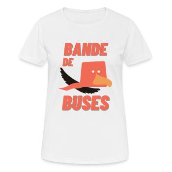 Bande de buses Idée cadeau original - T-shirt respirant Femme - blanc - Devant - AI Model Female 172 dark (172cm)