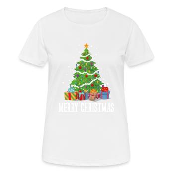 Frohe Weihnachten Frohes Weihnachtsgeschenk - Frauen T-Shirt atmungsaktiv - Weiß - Vorne - AI Model Female 172 dark (172cm)
