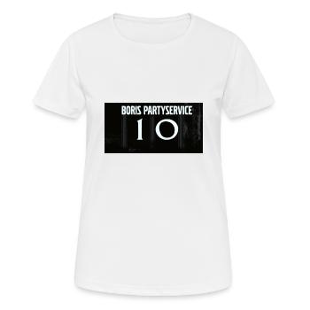 Service du parti Boris - T-shirt respirant Femme - blanc - Devant - AI Model Female 172 dark (172cm)