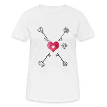 La clé de mon cœur - T-shirt respirant Femme - blanc - Devant - AI Model Female 172 dark (172cm)