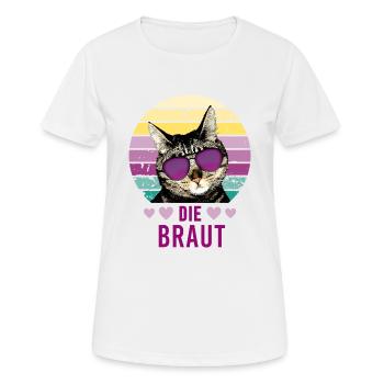 Braut Katze Tiger JGA Junggesellinnenabschied 1 - Frauen T-Shirt atmungsaktiv - Weiß - Vorne - AI Model Female 172 dark (172cm)