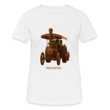 Tractor Tractor Steampunk Steam Engine Retro - Women's Breathable T-Shirt - white - Front - AI Model Female 172 dark (172cm)