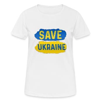 Rettet die Ukraine - Frauen T-Shirt atmungsaktiv - Weiß - Vorne - AI Model Female 172 dark (172cm)
