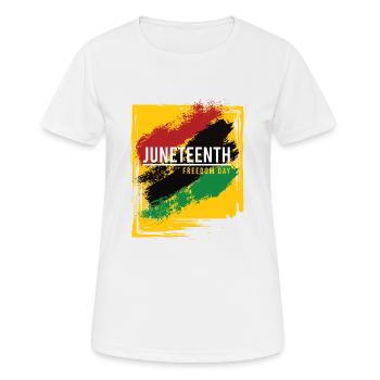 JUNETEENTH - FREEDOM DAY - Women's Breathable T-Shirt - white - Front - AI Model Female 172 dark (172cm)