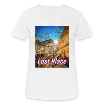Lost Place Tour - Die alte Schmiede - Frauen T-Shirt atmungsaktiv - Weiß - Vorne - AI Model Female 172 dark (172cm)