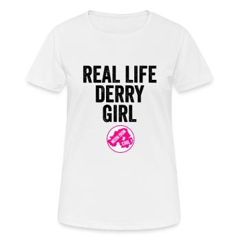 Vraie vie Derry Girls - T-shirt respirant Femme - blanc - Devant - AI Model Female 172 dark (172cm)