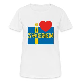 Suède - T-shirt respirant Femme - blanc - Devant - AI Model Female 172 dark (172cm)