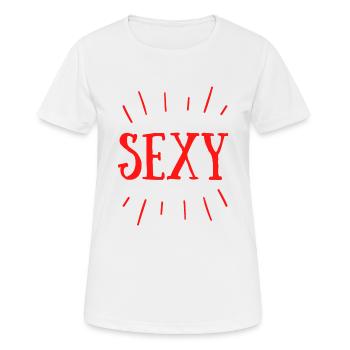 SEXY tout simplement - T-shirt respirant Femme - blanc - Devant - AI Model Female 172 dark (172cm)