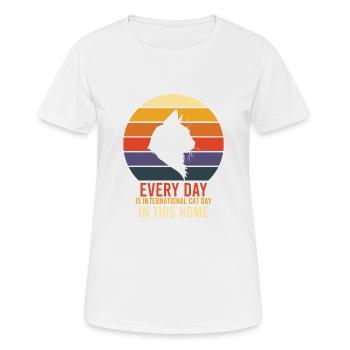 international cat day - Women's Breathable T-Shirt - white - Front - AI Model Female 172 dark (172cm)