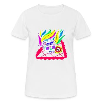 Crâne mexicain - T-shirt respirant Femme - blanc - Devant - AI Model Female 172 dark (172cm)