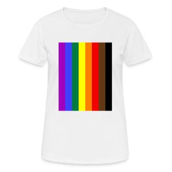 Gay pride TEE - Frauen T-Shirt atmungsaktiv - Weiß - Vorne - AI Model Female 172 dark (172cm)