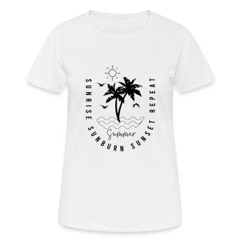 SUMMER sunrise sunburn sunset repeat - Women's Breathable T-Shirt - white - Front - AI Model Female 172 dark (172cm)